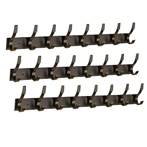ghar dwar s type stainless steel pin cloth hanger wall hooks rail for hanging clothes bathroom wall door for hanging keystowel 8 pin black pack of 3