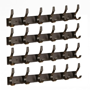 ghar dwar s type stainless steel pin cloth hanger wall hooks rail for hanging clothes bathroom wall door for hanging keystowel 6 pin black pack of 4