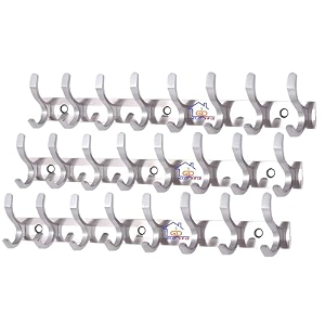 ghar dwar s type stainless steel pin cloth hanger wall hooks rail for hanging clothes bathroom wall door for hanging keystowel 8 pin silver pack of 3