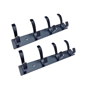 ghar dwar s type stainless steel pin cloth hanger wall hooks rail for hanging clothes bathroom wall door for hanging keystowel 4 pin black pack of 2