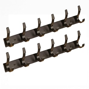 ghar dwar s type stainless steel pin cloth hanger wall hooks rail for hanging clothes bathroom wall door for hanging keystowel 6 pin black pack of 2