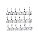 GHAR DWAR S Type Stainless Steel Pin Cloth Hanger Wall Hooks Rail for Hanging Clothes Bathroom Wall Door for Hanging Keys,Towel (6 Pin Silver, Pack of 3)