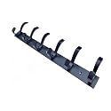 GHAR DWAR S Type Stainless Steel Pin Cloth Hanger Wall Hooks Rail for Hanging Clothes Bathroom Wall Door for Hanging Keys,Towel (6 Pin Black, Pack of 1)
