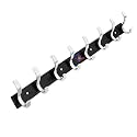 GHAR DWAR S Type Stainless Steel Pin Cloth Hanger Wall Hooks Rail for Hanging Clothes Bathroom Wall Door for Hanging Keys,Towel (8 Pin Silver Black, Pack of 1)