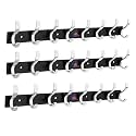 GHAR DWAR S Type Stainless Steel Pin Cloth Hanger Wall Hooks Rail for Hanging Clothes Bathroom Wall Door for Hanging Keys,Towel (8 Pin Silver Black, Pack of 3)