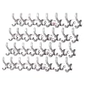 GHAR DWAR S Type Stainless Steel Pin Cloth Hanger Wall Hooks Rail for Hanging Clothes Bathroom Wall Door for Hanging Keys,Towel (8 Pin Silver, Pack of 4)