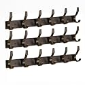 GHAR DWAR S Type Stainless Steel Pin Cloth Hanger Wall Hooks Rail for Hanging Clothes Bathroom Wall Door for Hanging Keys,Towel (6 Pin Black, Pack of 3)