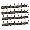 GHAR DWAR S Type Stainless Steel Pin Cloth Hanger Wall Hooks Rail for Hanging Clothes Bathroom Wall Door for Hanging Keys,Towel (8 Pin Black, Pack of 4)