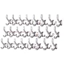 GHAR DWAR S Type Stainless Steel Pin Cloth Hanger Wall Hooks Rail for Hanging Clothes Bathroom Wall Door for Hanging Keys,Towel (8 Pin Silver, Pack of 3)