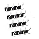 GHAR DWAR S Type Stainless Steel Pin Cloth Hanger Wall Hooks Rail for Hanging Clothes Bathroom Wall Door for Hanging Keys,Towel (4 Pin Silver Black, Pack of 4)