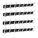 GHAR DWAR S Type Stainless Steel Pin Cloth Hanger Wall Hooks Rail for Hanging Clothes Bathroom Wall Door for Hanging Keys,Towel (8 Pin Silver Black, Pack of 4)
