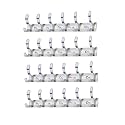 GHAR DWAR S Type Stainless Steel Pin Cloth Hanger Wall Hooks Rail for Hanging Clothes Bathroom Wall Door for Hanging Keys,Towel (6 Pin Silver, Pack of 4)