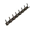 GHAR DWAR S Type Stainless Steel Pin Cloth Hanger Wall Hooks Rail for Hanging Clothes Bathroom Wall Door for Hanging Keys,Towel (8 Pin Black, Pack of 1)