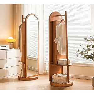 gharaana arched mirror with storage cabinetmodern upholstered  modern full-body wall mirror for bedroom amp living room673x188 incheshoney gold