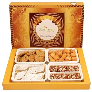 ghasitaram gifts big box of kaju katli dodha burfi barfi methi mathi and shakar padagift hamper diwali gift hamperfood hampersgourmet hampers