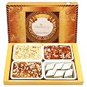 Ghasitaram Gifts Big Box of Kaju Katli, Soan Papdi, Dodha Burfi/ Barfi and Milk Cake|Sweets|Sweets Gift Pack|Diwali Sweets|Indian Mithai|Diwali Sweets Gift Box