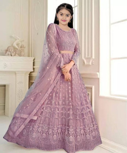 Gheludi Girls Lehenga Choli Ethnic Wear Embroidered