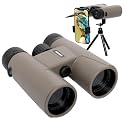 Ghime 10x42 Ultra HD Binoculars for Adults – High Power Long Distance Binoculars with Phone Adapter, BAK4 Prism &amp; FMC Lens, Waterproof