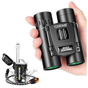 ghime binoculars for long distance 8x21 compact binocular small clear view easy focus lightweight portable binoculars for bird watching travel concert 8x21 with lighter
