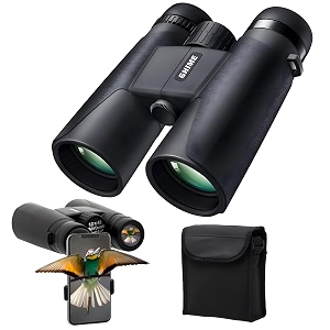 ghime binoculars for long distance ultra hd binoculars for bird watching safari trekking with phone adapter and storage bag 12x42 zoom bright bak 4 glass range 2000 meter 6 months warranty