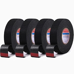 ghime car wiring tape for wire automotive wiring harness cloth tape for auto electrical wrap protection insulation 19mm x 25 meter 4 black
