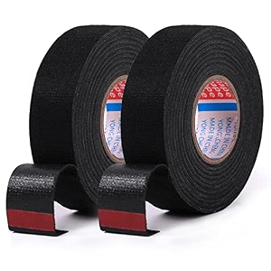 ghime car wiring tape for wire automotive wiring harness cloth tape for auto electrical wrap protection insulation 19mm x 25 meter 2 black