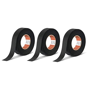 ghime car wiring tape for wire automotive wiring harness cloth tape for auto electrical wrap protection insulation 19mm x 25 meter 3 black
