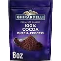 GHIRARDELLI Premium Baking Cocoa 100% Cocoa_Dutch Process Unsweetened Cocoa Powder – Gourmet Baking Cocoa_for Brownies, Cakes, Cookies &amp; Smoothies, Bag, 8 Ounce (Pack of 6)