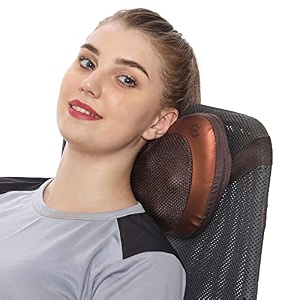 ghk h80 back amp neck kneading massager pillow for complete body muscle relaxation with ac adaptor amp car charger brown