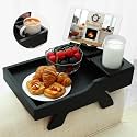 GHKINMAL Couch Cup Holder Tray, 15.4"x9.9" Large 4 in 1 Couch Arm Tray with 360°Rotated Phone Holder, Non-Slip Clip on Side Table for Drinks/Remote/Snacks, Ideal Gift for Husband, Wife, Parents