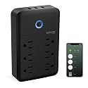 GHome Smart Plug Outlet Extender, Smart Power Strip with 3 Individually Controlled WiFi Outlets and 3 USB Ports, Smart Plugs that Works with Alexa Google Home, 15A/1800W, Dark
