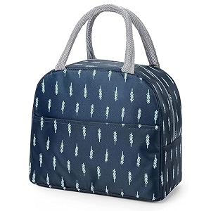 ghori enterprish large insulated lunch bag for office men women kids school travel tiffin bag pouch hot amp cold lunch box bags for boys and girls blue leaf polyester 10 liters blue