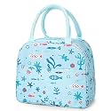 GHORI ENTERPRISH® Large Insulated Lunch Bag for Office Men, Women, Kids School, Travel Tiffin Bag Pouch, Hot &amp; Cold Lunch Box Bags for Boys, and Girls (Blue Leaf) Polyester, 10 Liters (Sky Blue)