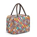GHORI ENTERPRISH® Large Insulated Lunch Bag for Office Men, Women, Kids School, Travel Tiffin Bag Pouch, Hot & Cold Lunch Box Bags for Boys, and Girls, Polyester, 10 Liters (Orange Mandala)