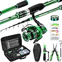 Ghosthorn Telescopic Fishing Rod and Reel Combo,Spinning Travel Kit