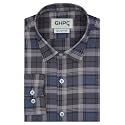 GHPC 100% Cotton Windowpane Checks Full Sleeves Regular Fit Formal Shirt for Men