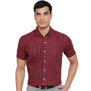 ghpc by arihant men39s 100 cotton gingham checks half sleeves regular fit formal shirt