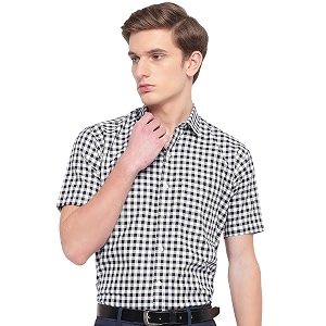 ghpc by arihant men39s 100 cotton gingham checks half sleeves regular fit formal shirt