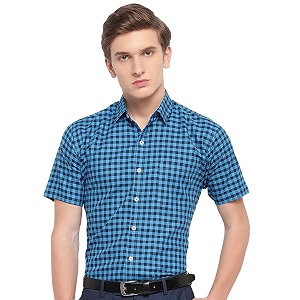 ghpc by arihant men39s 100 cotton gingham checks half sleeves regular fit formal shirt