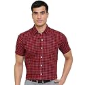 GHPC by Arihant Men's 100% Cotton Gingham Checks Half Sleeves Regular Fit Formal Shirt