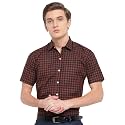 GHPC by Arihant Men's 100% Cotton Gingham Checks Half Sleeves Regular Fit Formal Shirt