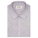 GHPC Cotton Linen Plain Solid Half Sleeves Regular Fit Formal Shirt for Men