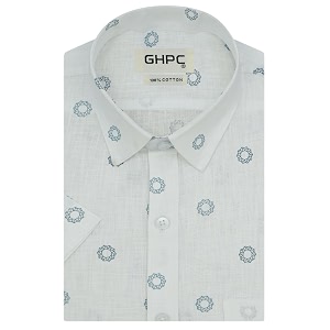 GHPC Cotton Linen Printed Half Sleeves Regular