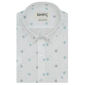 GHPC Cotton Linen Printed Half Sleeves Regular