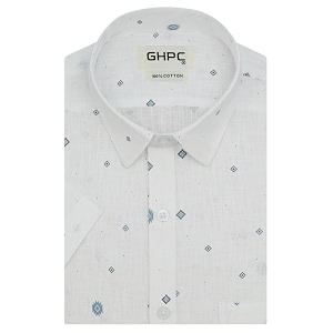 GHPC Cotton Linen Printed Half Sleeves Regular