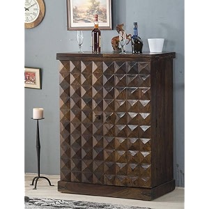 solid sheesham wooden bar cabinet with storage mini bar cabinet wine storage rack furniture for living room home hotel amp restaurant walnut finish