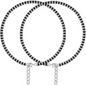 GIACOMO 92.5% Pure Silver & Black Crystal Beads Nazariya Payal Adjustable Size. Alloy, Brass, Acrylic, Bone Anklet