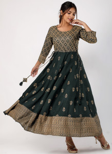 gianna women embroidered flared kurta