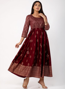gianna women embroidered flared kurta