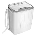 Giantex Portable Washing Machine, 13lbs Mini Twin Tub, 8Lbs Washer &amp; 5Lbs Spinner, Compact Laundry Washer Combo, Built-in Pump Drain, Apartments RVs and Dorms (White &amp; Gray)